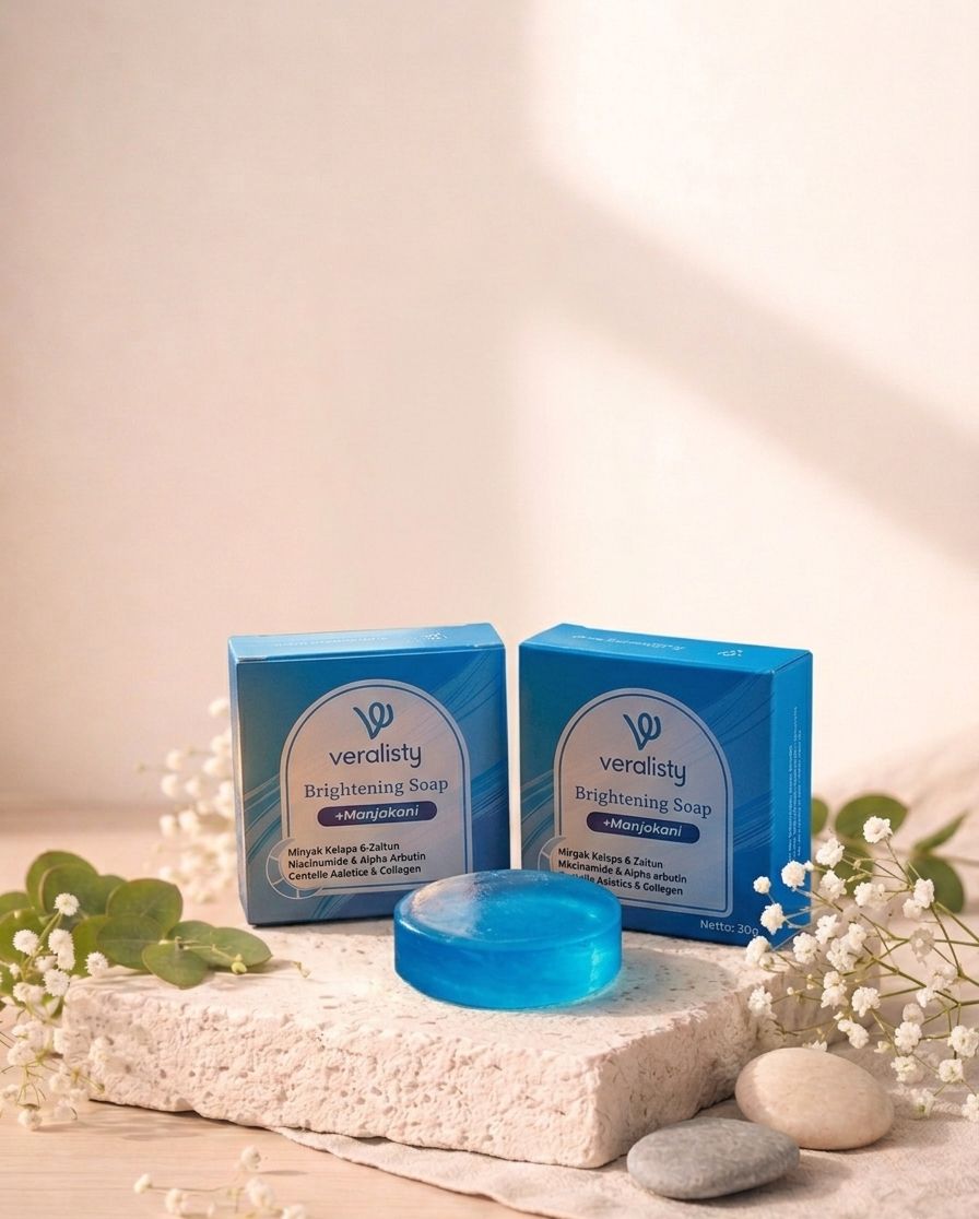 Brightening Soap + Manjakani oleh brand Veralisty — contoh produk maklon body care Tahasi Natural Indonesia